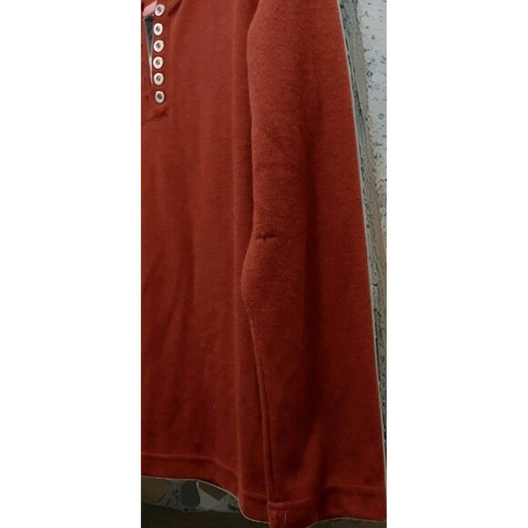 Speculation Petite Rust Button Front Top Small Long Sleeve Minimalist Casual - Picture 7 of 7